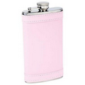 6 Oz. Stainless Steel Flask w/ Pink Wrap
